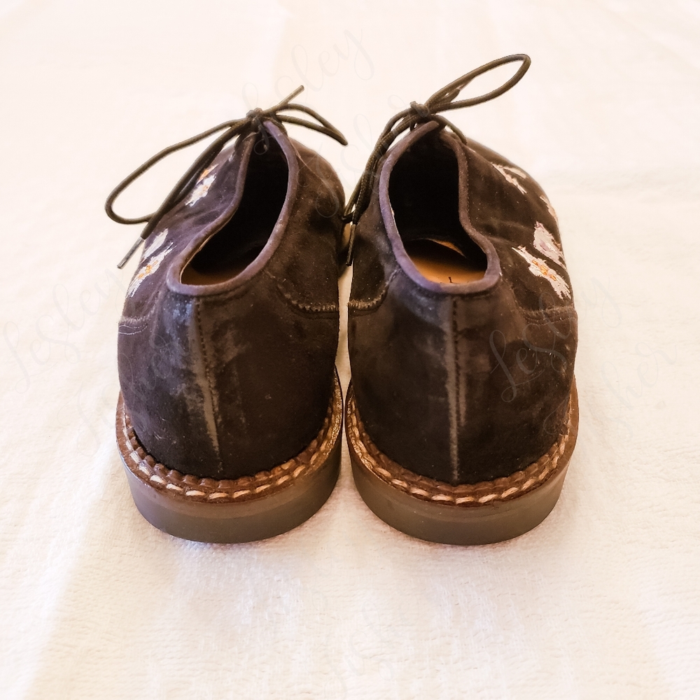 Haus Behr Embroidered Suede Oxfords - Picture 4 of 7